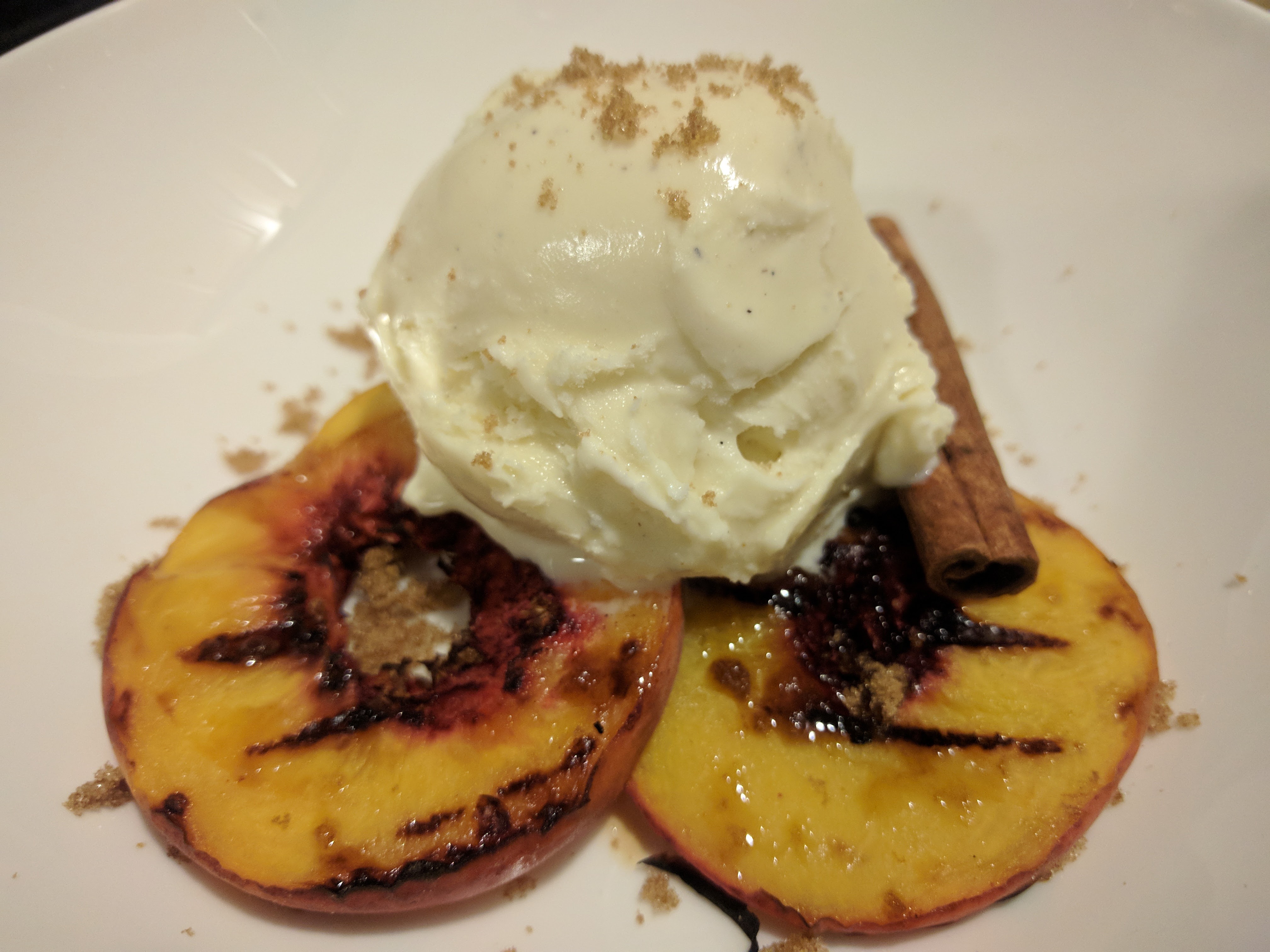 Grilled Peaches with Vanilla Ice Cream