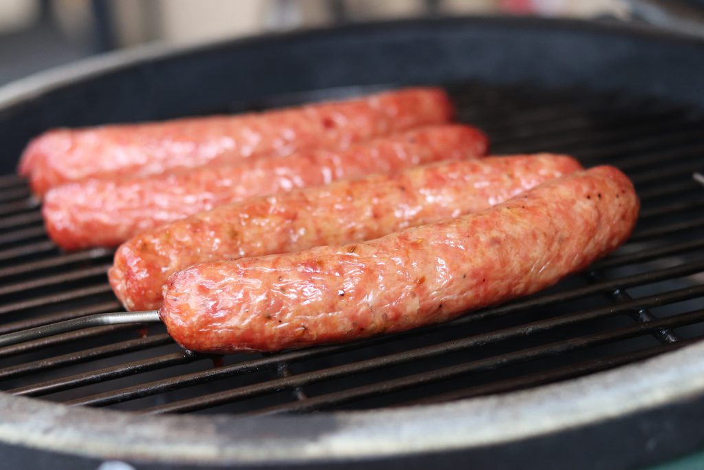 Sausage on 2025 big green egg